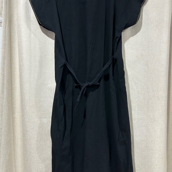 MEXICANA Black Dress with Gold and Green Embroidery - Picture 4 of 6